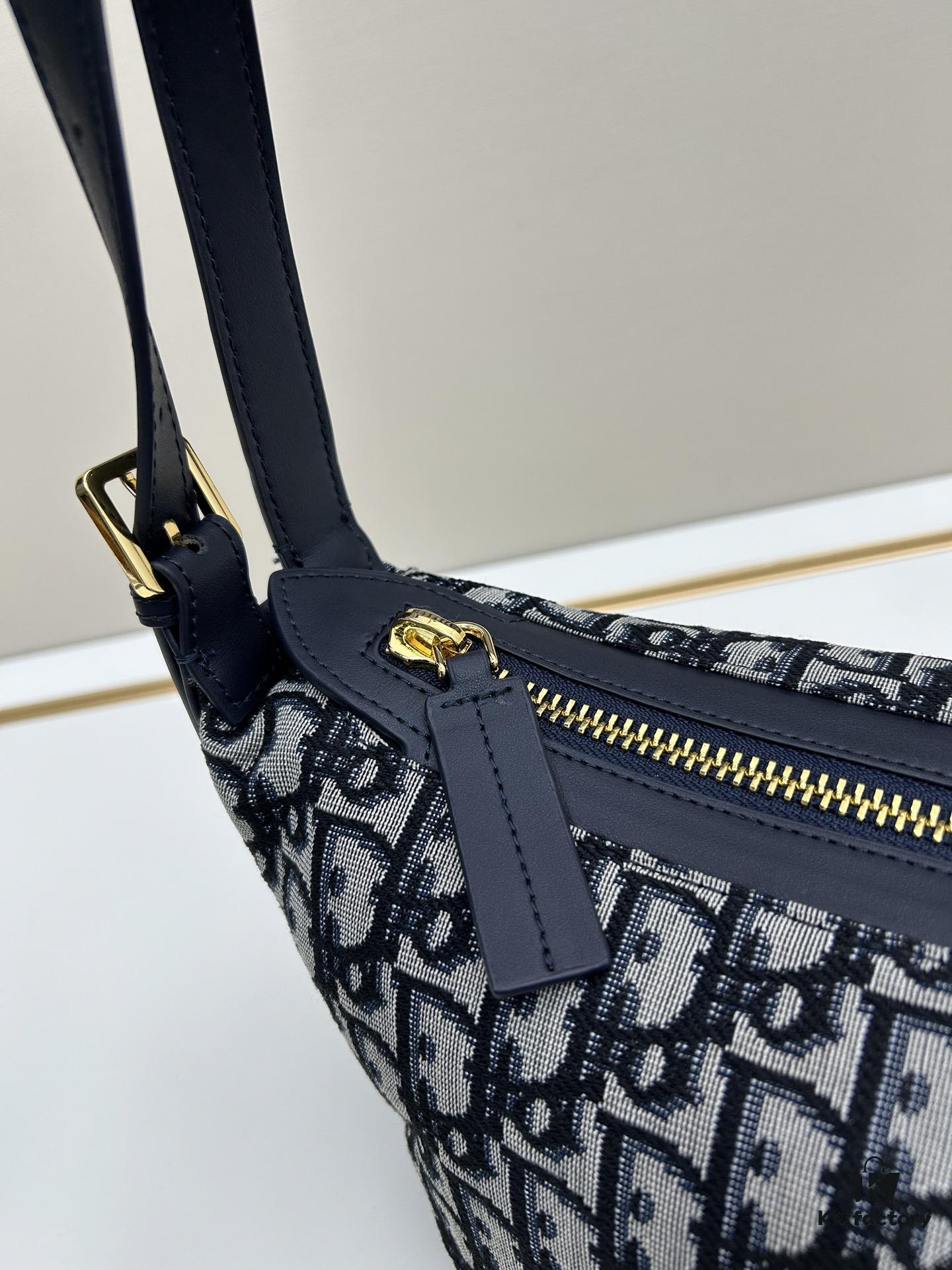 Large D-Journey Bag in Fabric with Box Calfskin Leather