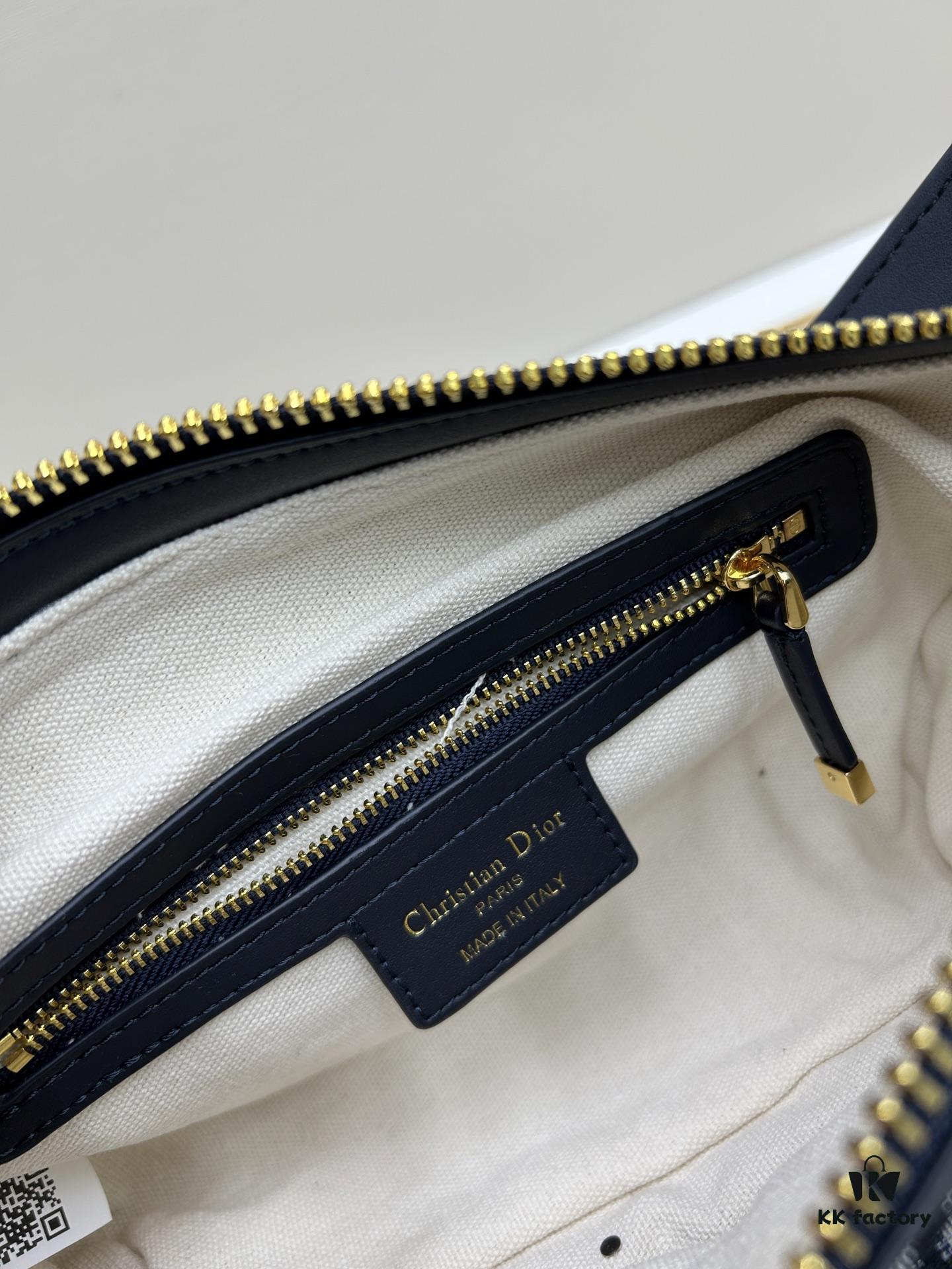 Large D-Journey Bag in Fabric with Box Calfskin Leather