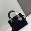 Dior Top-Grade Original Leather Cannage Lady Dior Bag in Black Embossed Quilting