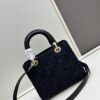 Dior Top-Grade Original Leather Cannage Lady Dior Bag in Black Embossed Quilting