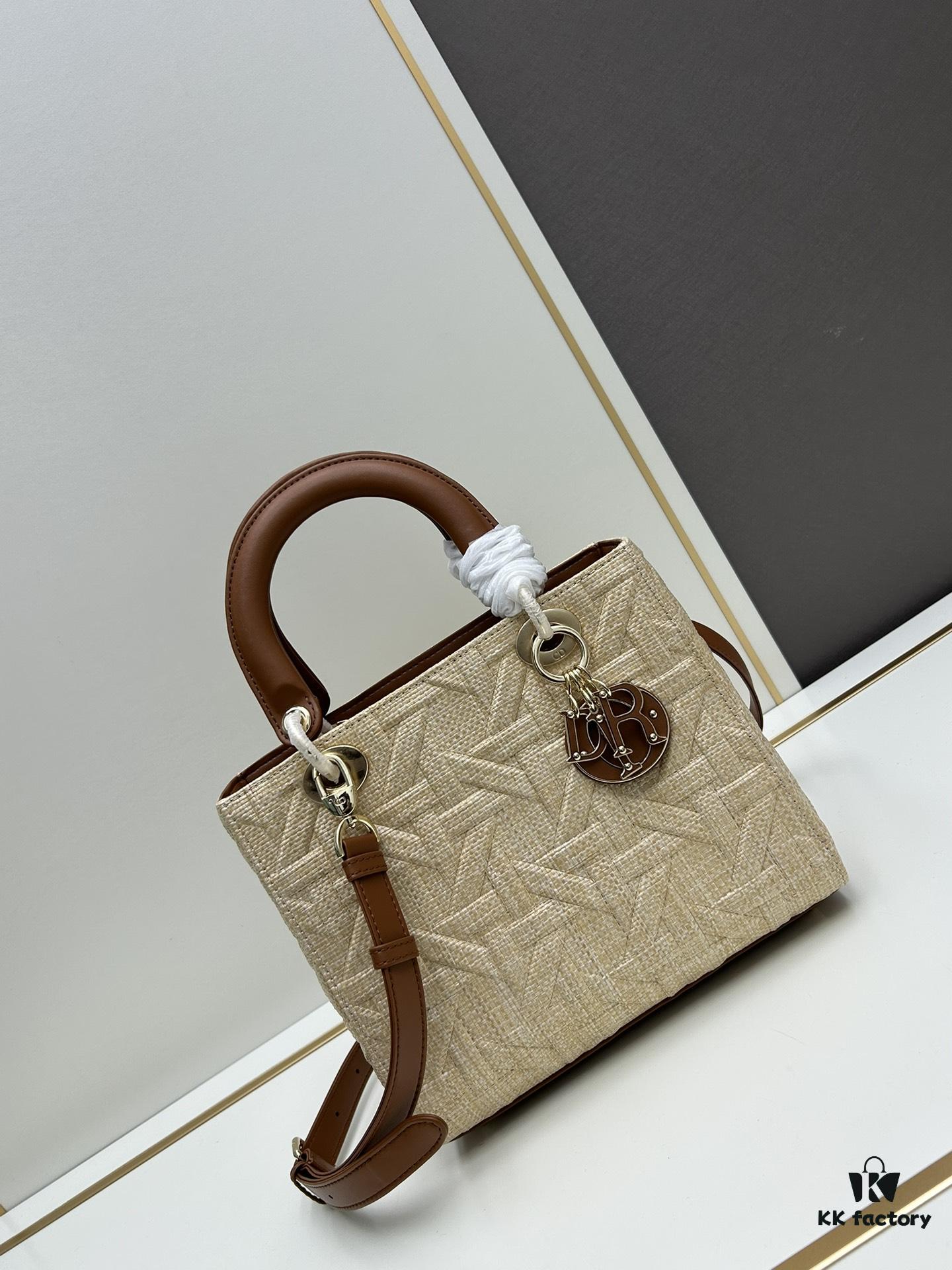 Dior Top-Grade Original Leather Five-Gusset Lady Dior Bag 'Black Embossed Diamond Quilting'