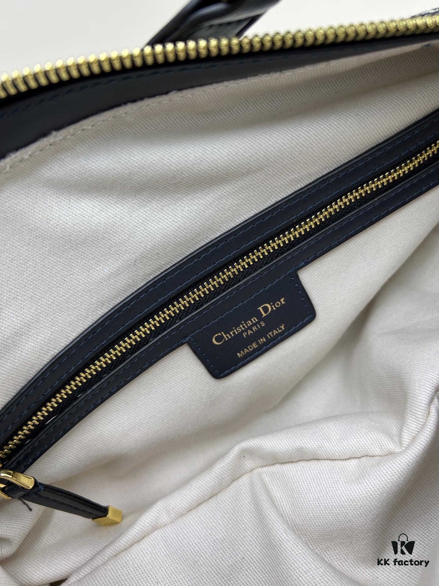 D-Journey Handbag in Blue Oblique Print Fabric – Large Size