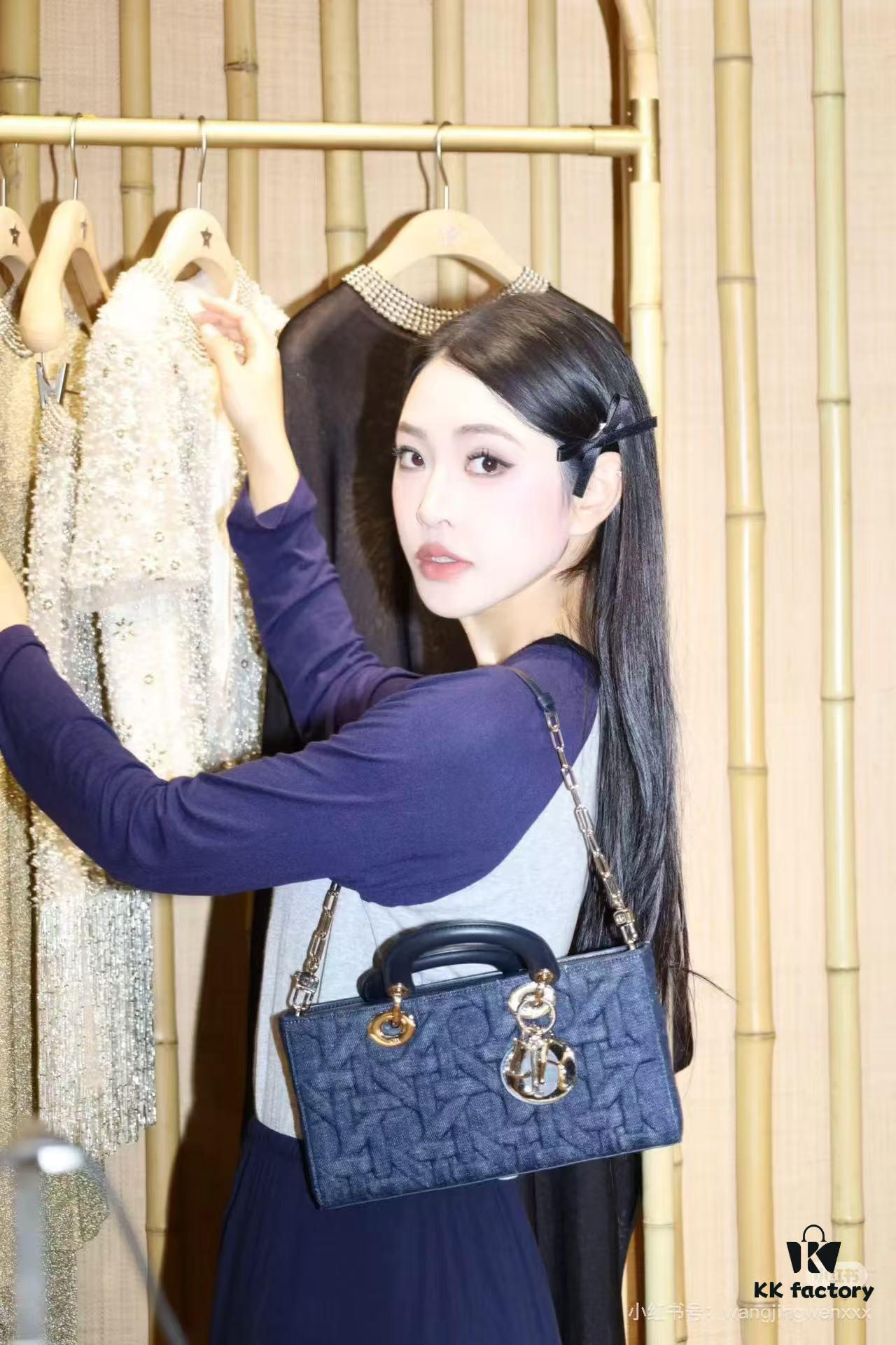 Dior Lady Dior Medium Bag in Black Calfskin with 3D Cannage Pattern