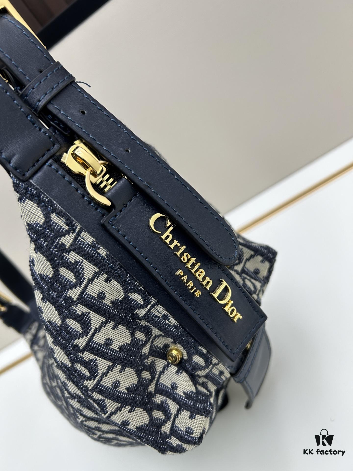 D-Journey Small Bag in Blue Oblique Print Fabric