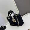 Dior Lady Dior Top-Grade Original Leather Five-Gusset Handbag in Black Cowhide with Graphic Cannage Pattern