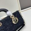 Dior Lady Dior Top-Grade Original Leather Five-Gusset Handbag in Black Cowhide with Graphic Cannage Pattern