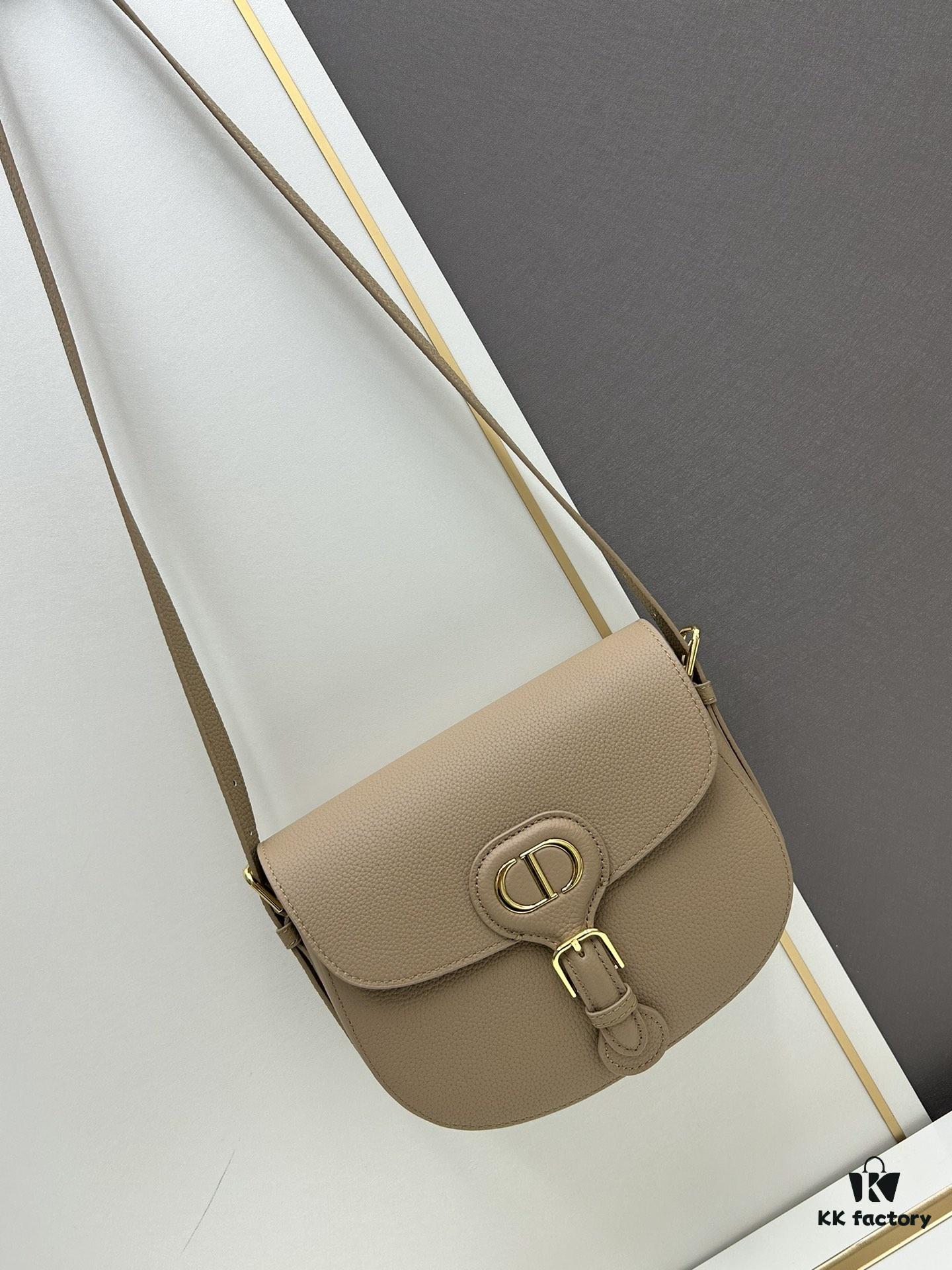 Dior Bobby Tofu Bag, Fall New Arrival Vintage Style Bag, Full-Grain Leather, Structured Silhouette with Vintage Calfskin Texture