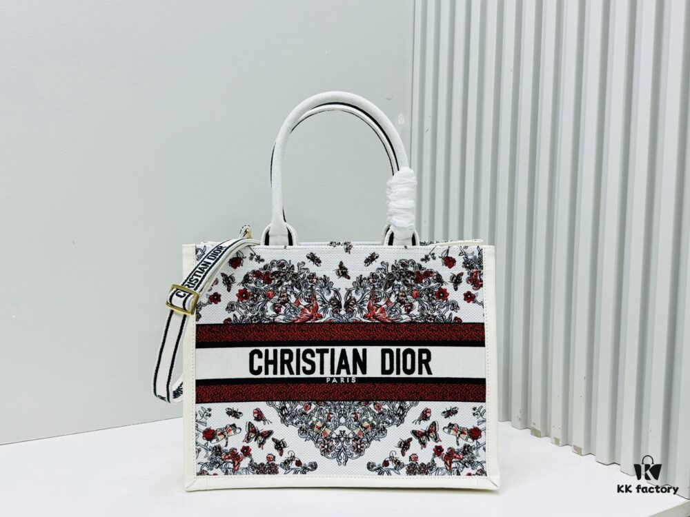 Dior Book Tote24 Early Spring New Arrival Medium Size with Leather Trim