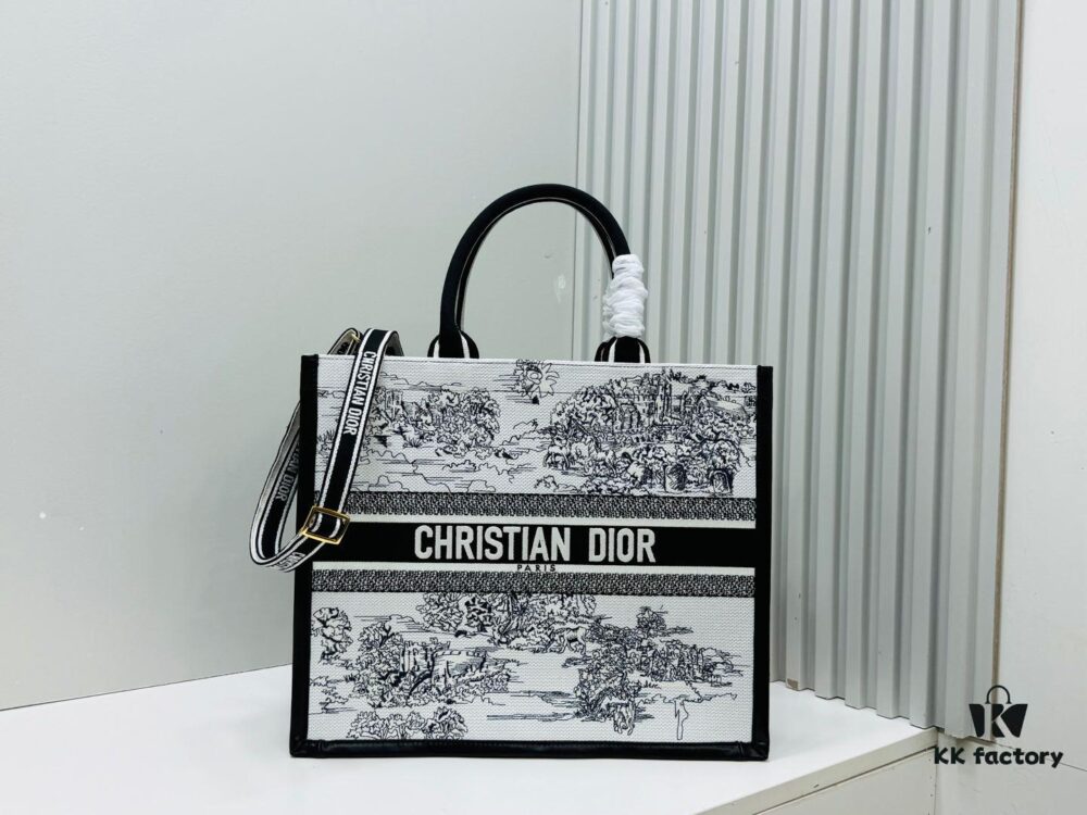 Dior Book Tote24 Early Spring New Arrival Large Size with Leather Trim
