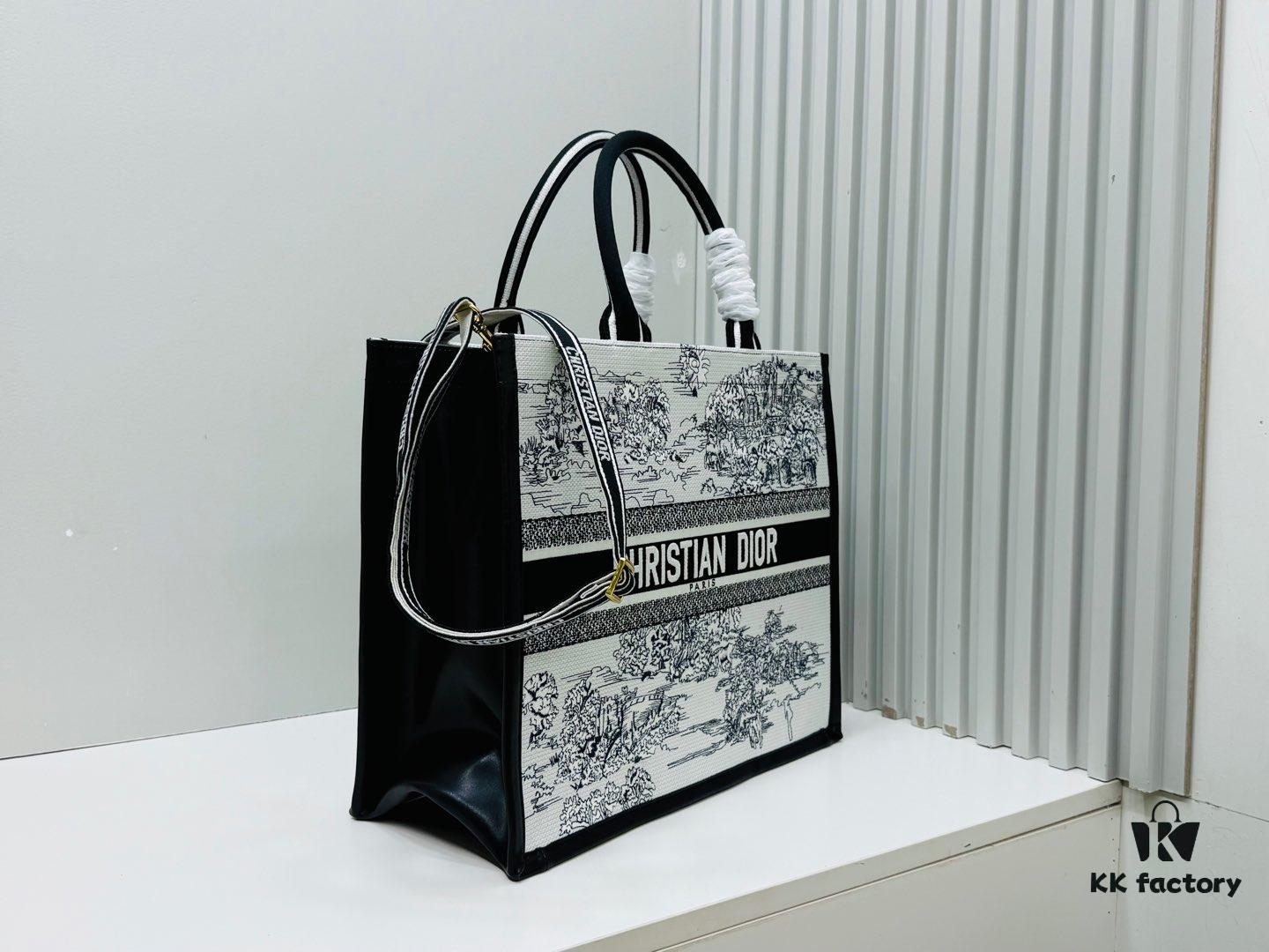 Dior Book Tote24 Early Spring New Arrival Large Size with Leather Trim