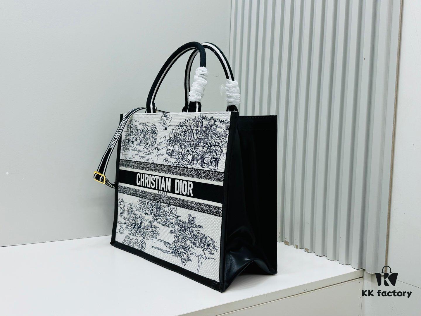 Dior Book Tote24 Early Spring New Arrival Large Size with Leather Trim