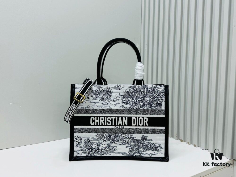 Dior Book Tote24 Early Spring New Arrival Medium Size with Leather Trim
