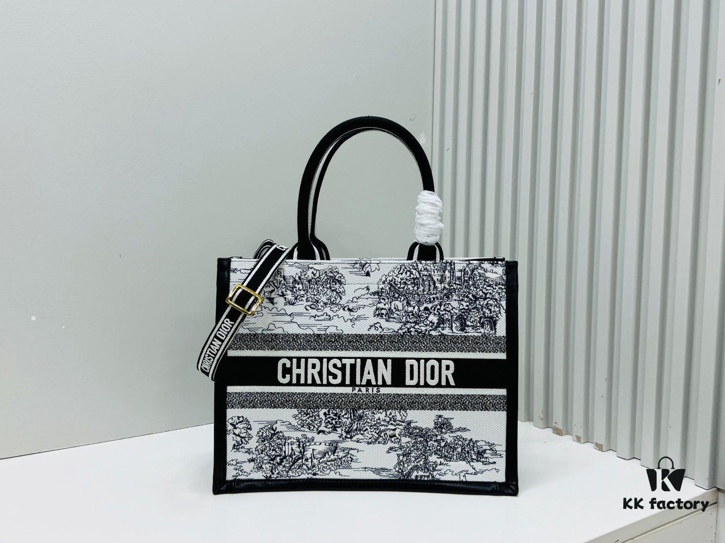 Dior Book Tote24 Early Spring New Arrival Medium Size with Leather Trim