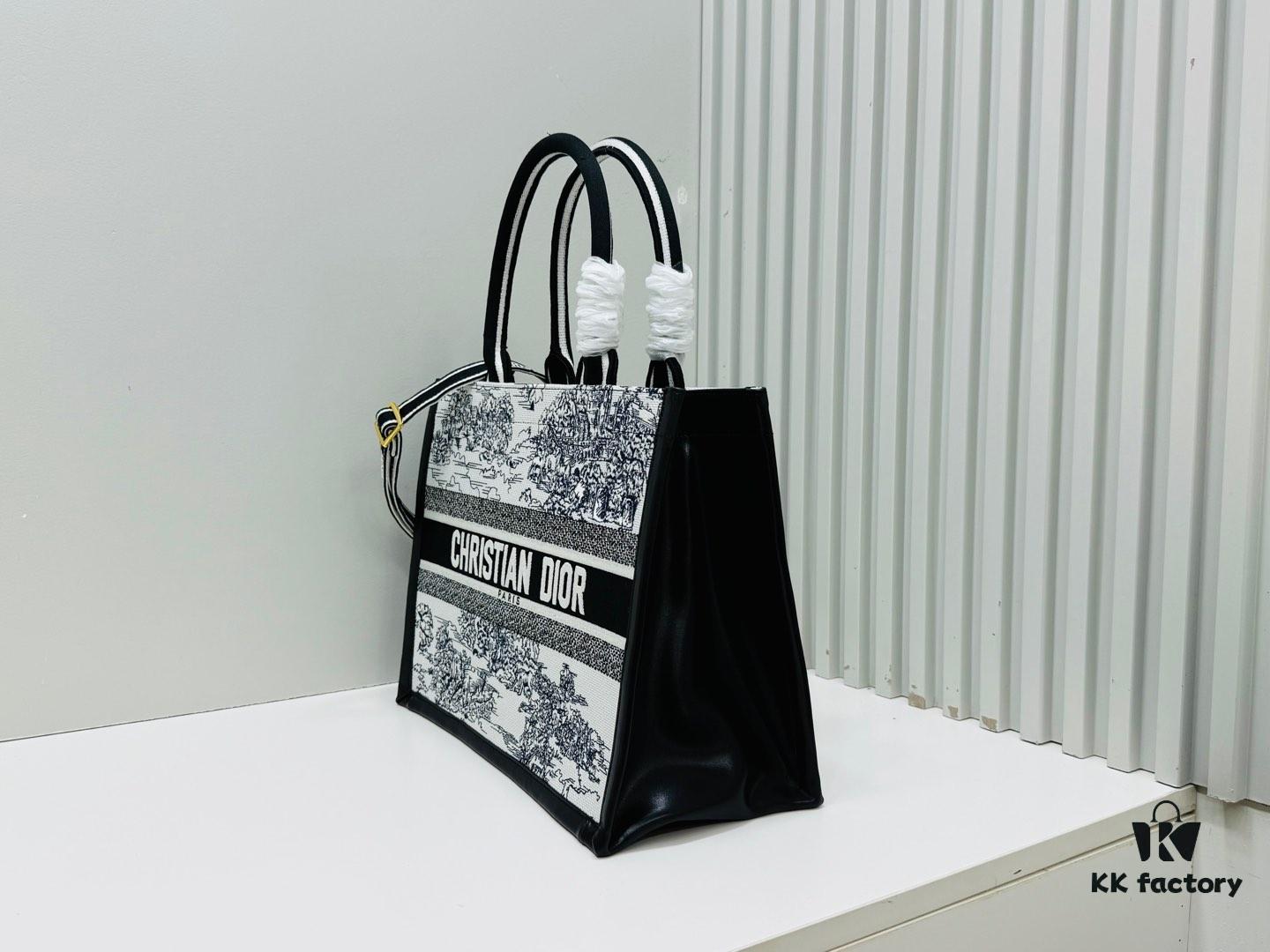 Dior Book Tote24 Early Spring New Arrival Medium Size with Leather Trim