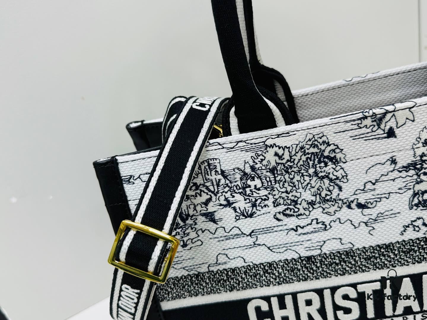 Dior Book Tote24 Early Spring New Arrival Medium Size with Leather Trim