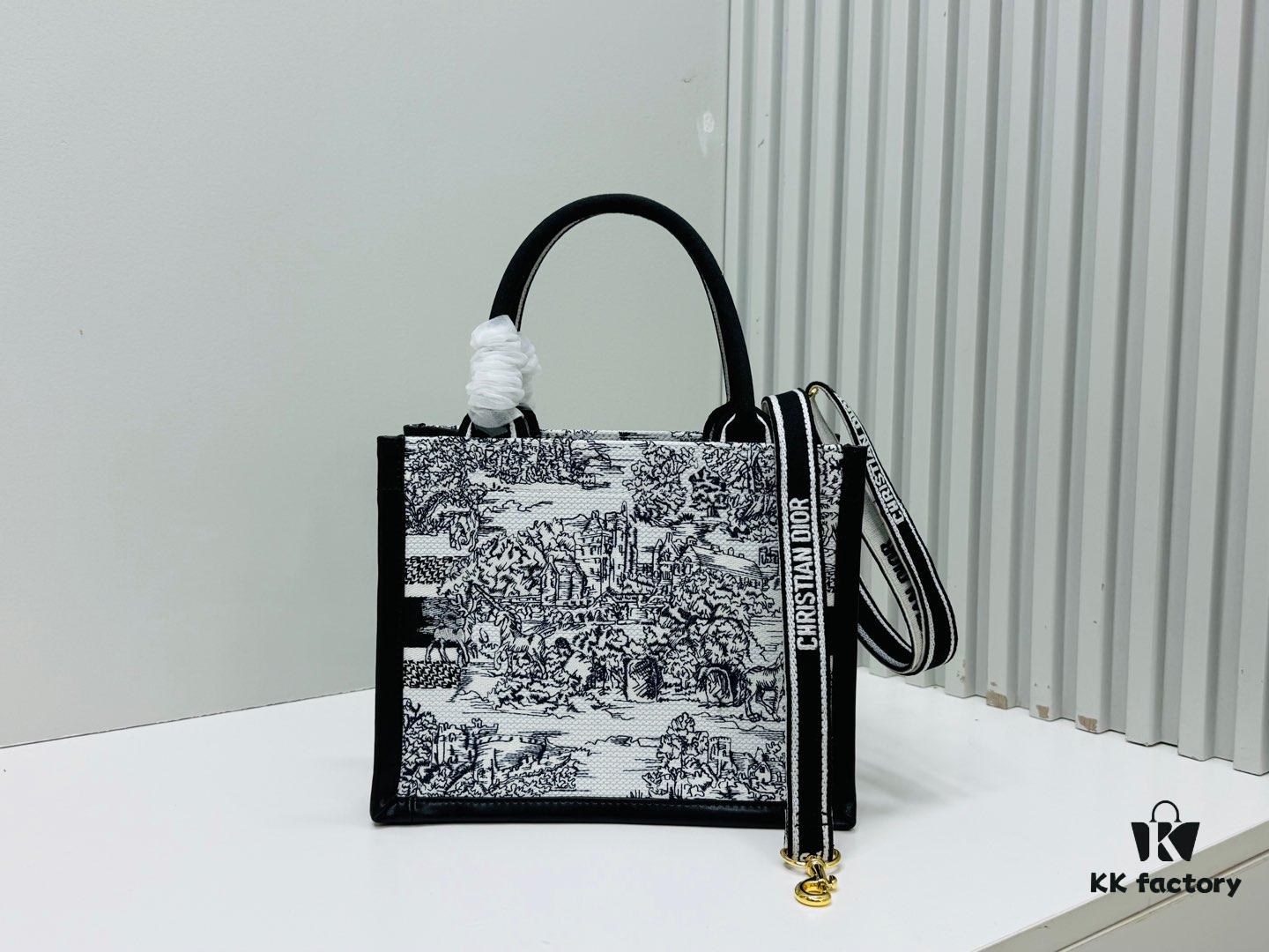 Dior Book Tote 24 Early Spring New Arrival Small Size with Leather Trim