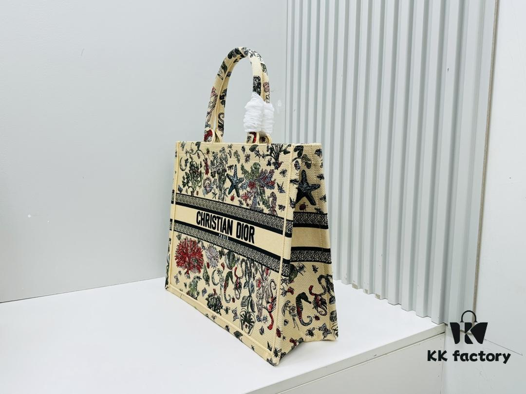 Oversized Original Order Di0r Book Tote - Thick Yarn Fabric