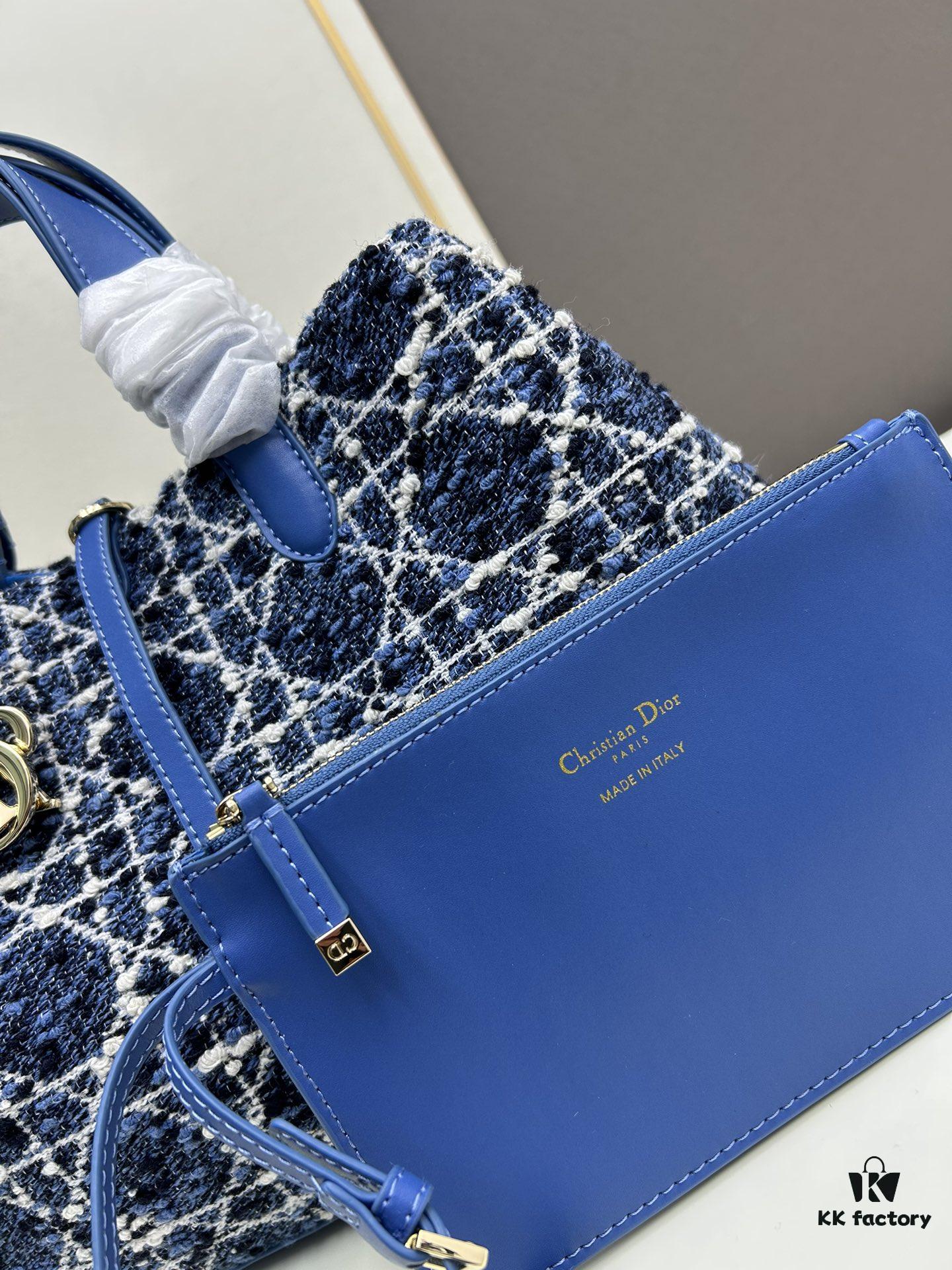 Dior Always Tweed Series, Luxury Original Leather, Large Quilted Design, Elegant and Stylish Crossbody Bag