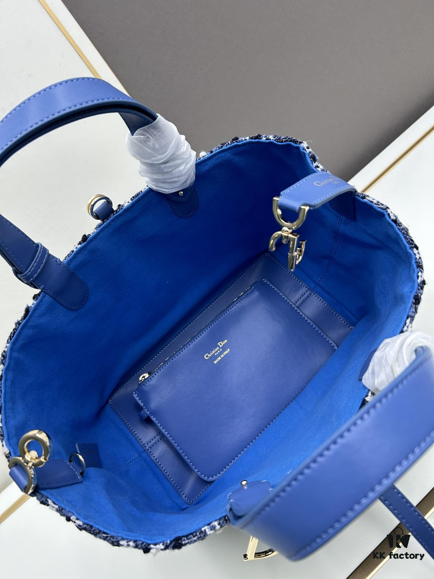 Dior Always Tweed Series, Luxury Original Leather, Large Quilted Design, Elegant and Stylish Crossbody Bag