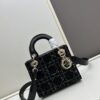 Ilady dio.r Coarse Floral Black Canvas and Leather Handbag with Adjustable Strap