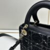 Ilady dio.r Black Canvas and Leather Handbag with Adjustable Strap