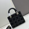 Ilady Dior Coarse Houndstooth Canvas and Leather Handbag with Adjustable Strap