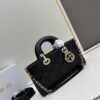 Dior Lady D-Joy Medium Handbag in Black Embossed Calfskin with Cannage Pattern