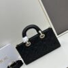 Dior Lady D-Joy Medium Handbag in Black Embossed Calfskin with Cannage Pattern