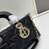 Dior Lady D-Joy Medium Handbag in Black Embossed Calfskin with Cannage Pattern