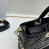 Dior Lady D-Joy Medium Handbag in Black Embossed Calfskin with Cannage Pattern
