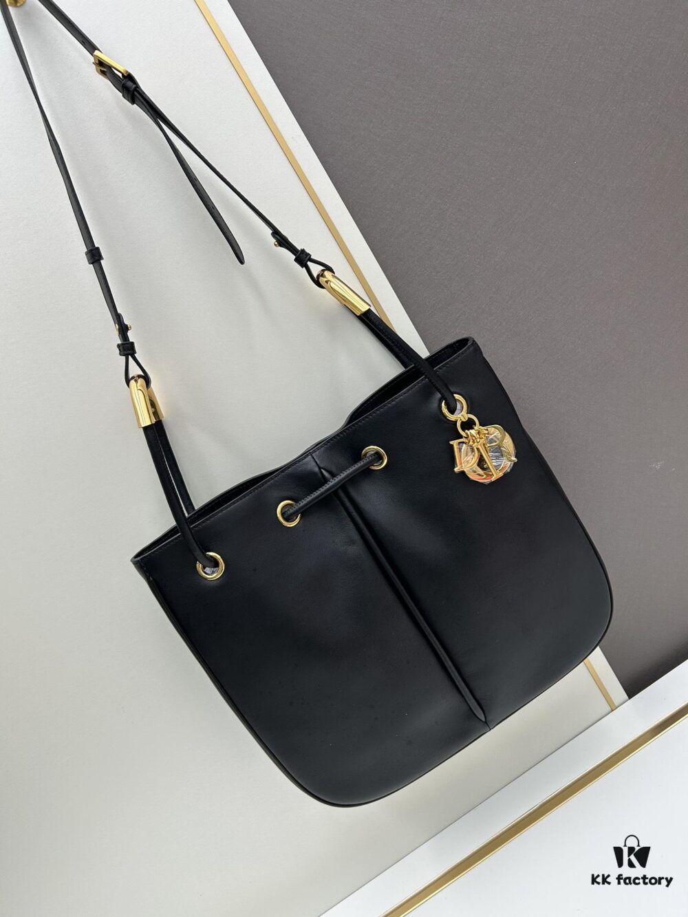 Large Full-Grain Leather Blue Cloth Dior Nolita Handbag from the 2024 Fall Ready-to-Wear Collection