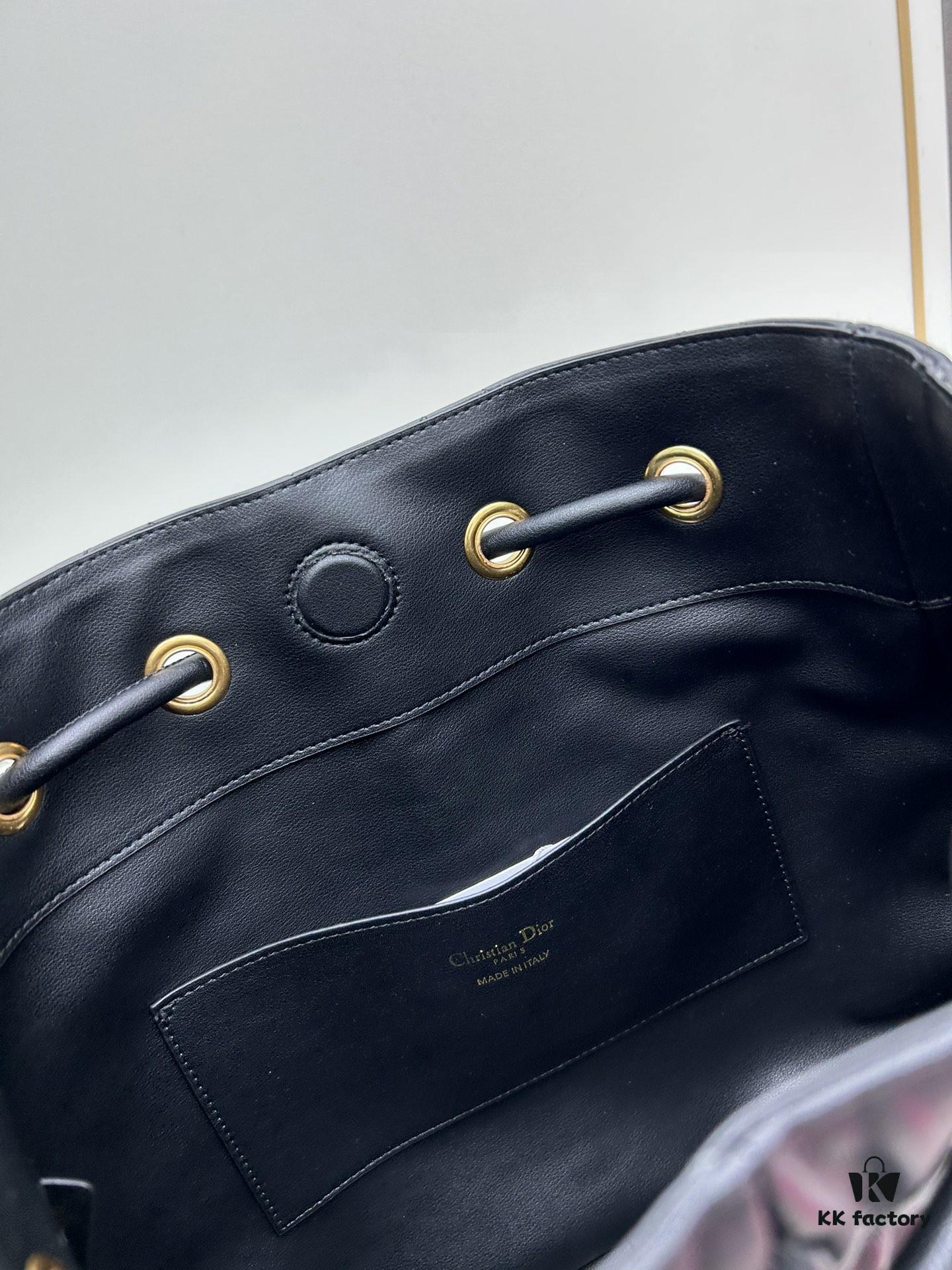 Large Full Leather Blue Cloth Dior Nolita Handbag from the 2024 Fall Ready-to-Wear Collection