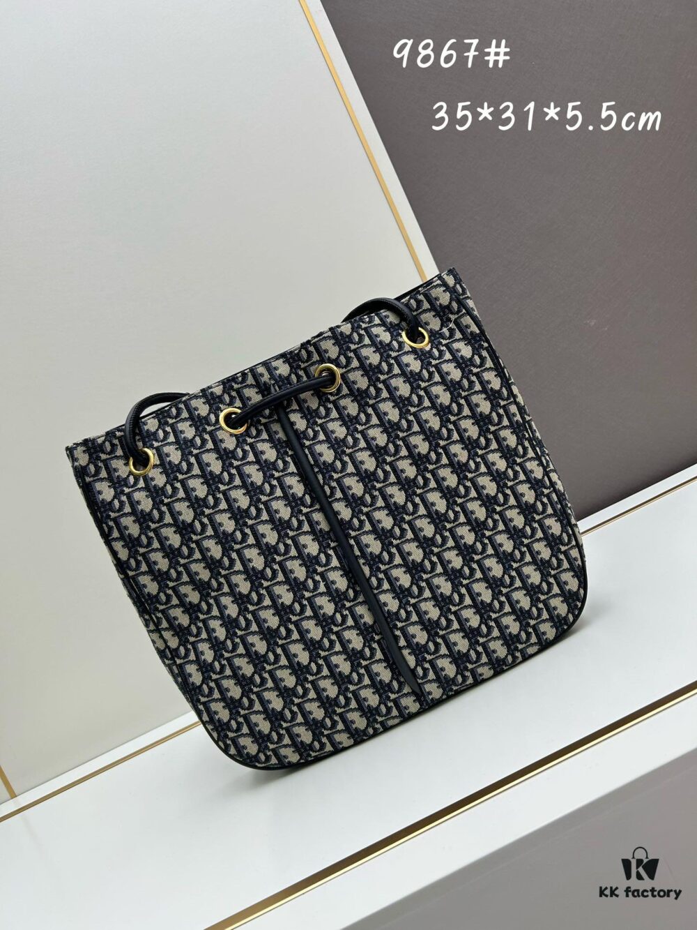 Large Full Leather Blue Cloth Dior Nolita Handbag from the 2024 Fall Ready-to-Wear Collection