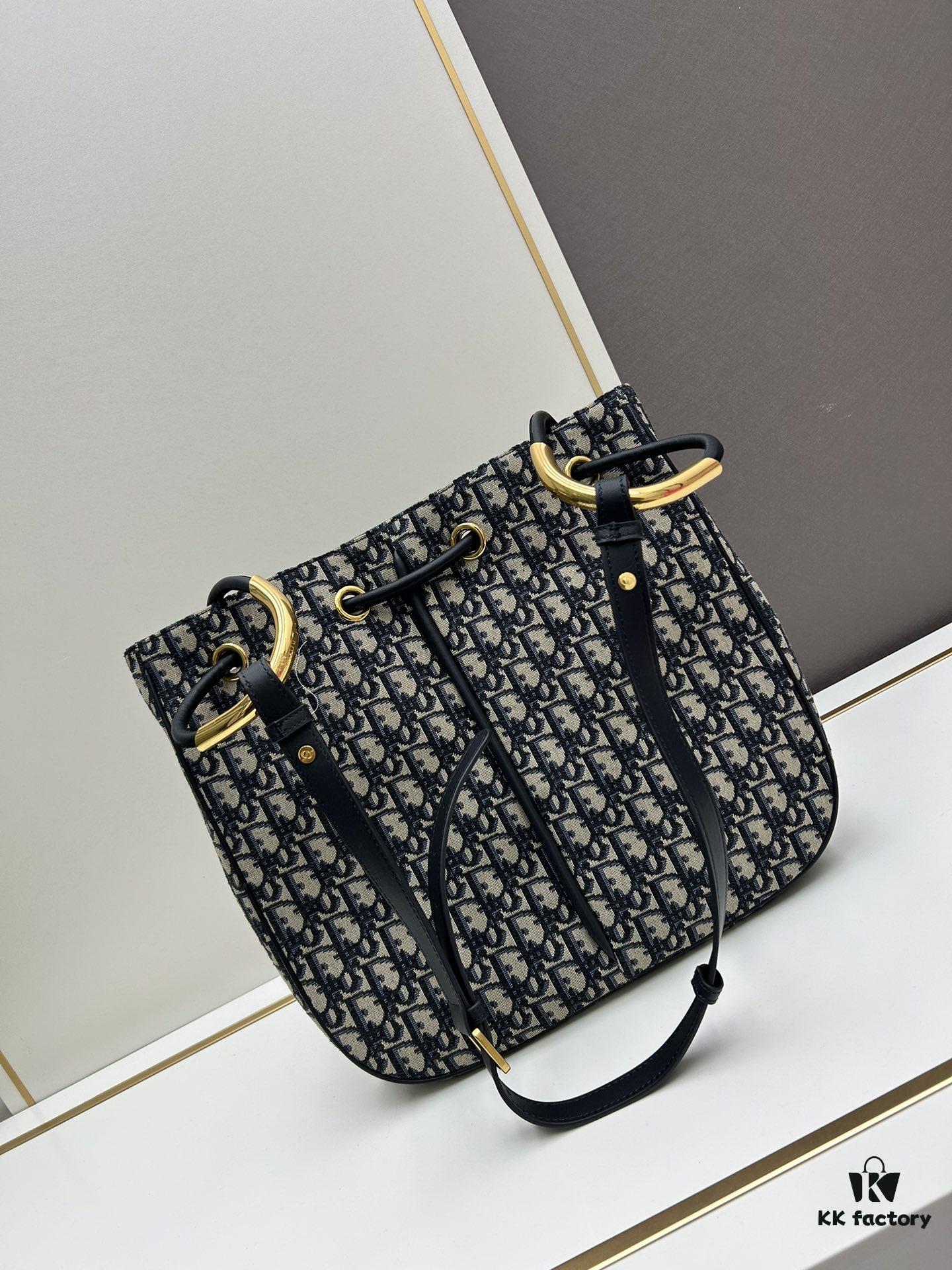 Large Full Leather Blue Cloth Dior Nolita Handbag from the 2024 Fall Ready-to-Wear Collection