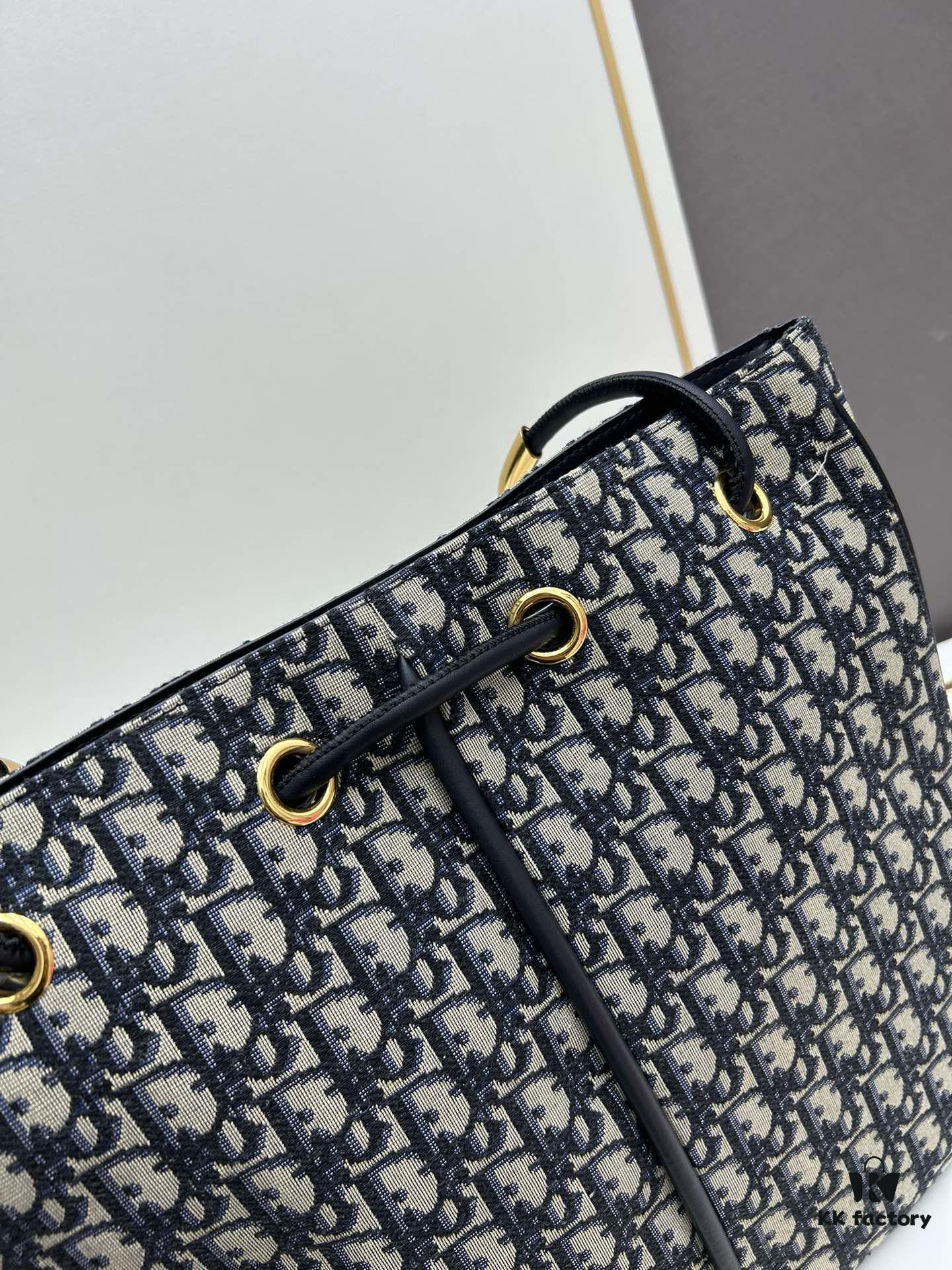 Large Full Leather Blue Cloth Dior Nolita Handbag from the 2024 Fall Ready-to-Wear Collection