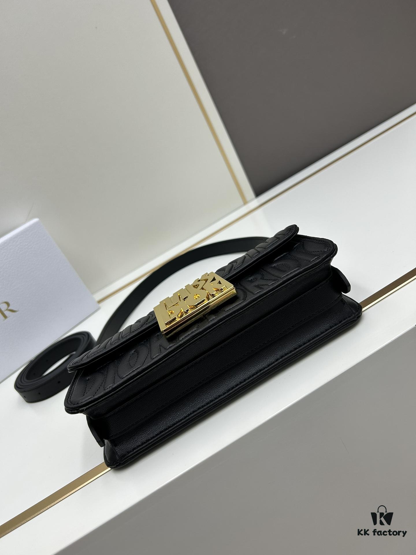 Dior Retro Box Set Made of Black Cowhide Leather with Unique Letter Embossing