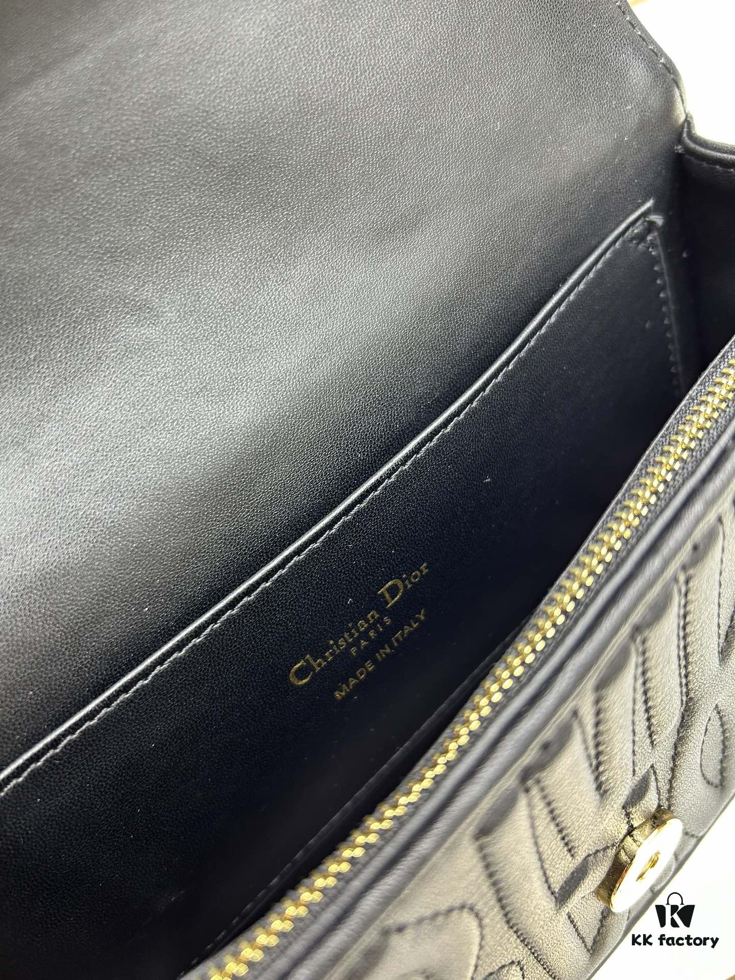 Dior Retro Box Set Made of Black Cowhide Leather with Unique Letter Embossing