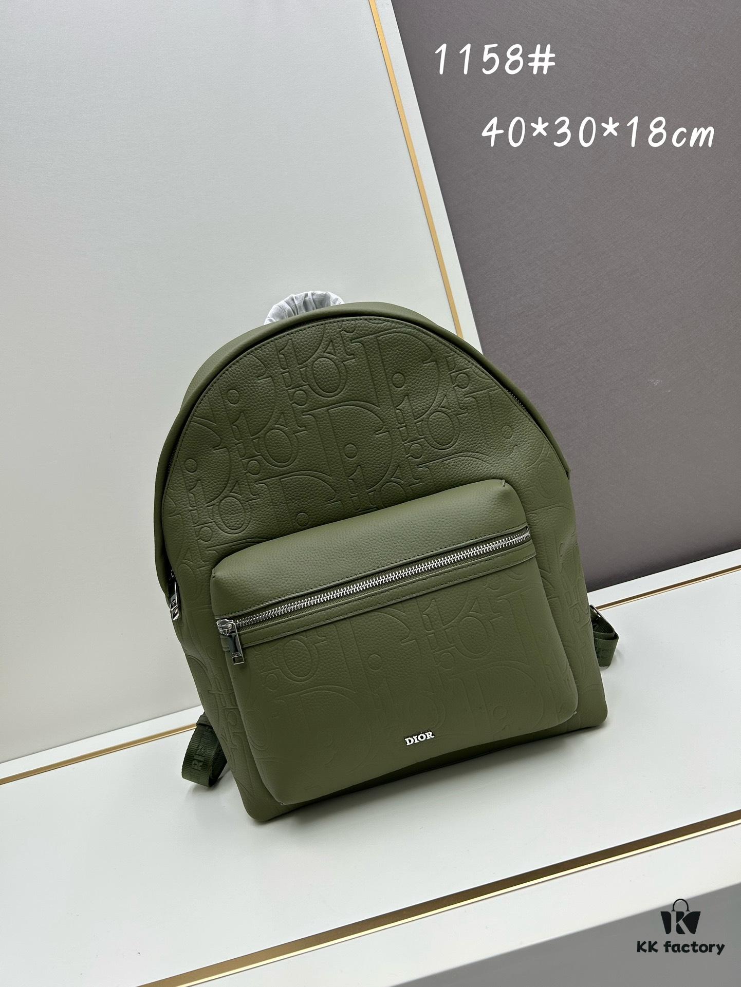 DIOR Dior Latest Model Backpack Large and Small, Official Website Synchronized Autumn-Winter New Arrival Featuring Embossed Classic Pattern on Black Calfskin Leather