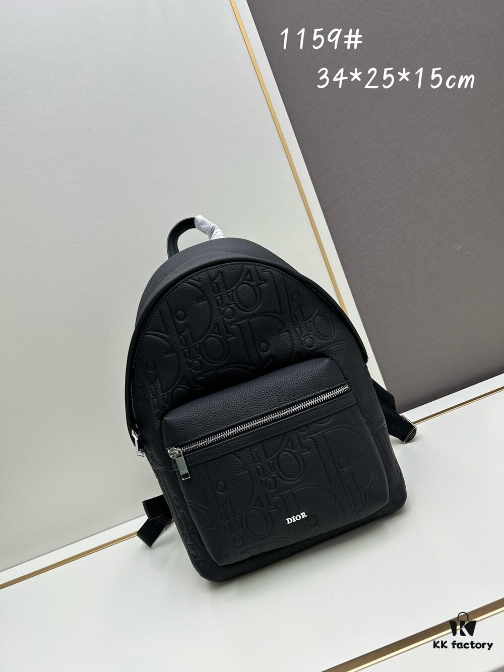 DIOR Latest Model Backpack Large and Small, Official Website Synchronized, Autumn-Winter New Arrival, Embossed Craftsmanship with Classic Pattern Exquisitely Presented on Black Cowhide Leather, DIOR Gravity Print Leather, Front Features DIOR Logo, Fully Showcasing the Exquisite Craftsmanship of DIOR Atelier, Two-Way Opening, Equipped with Front Large Zippered Pocket and Adjustable Padded Shoulder Straps, Ideal for Daily Use, Exquisite and Stylish, Novel Design with Unique Charm, Versatile and Practical