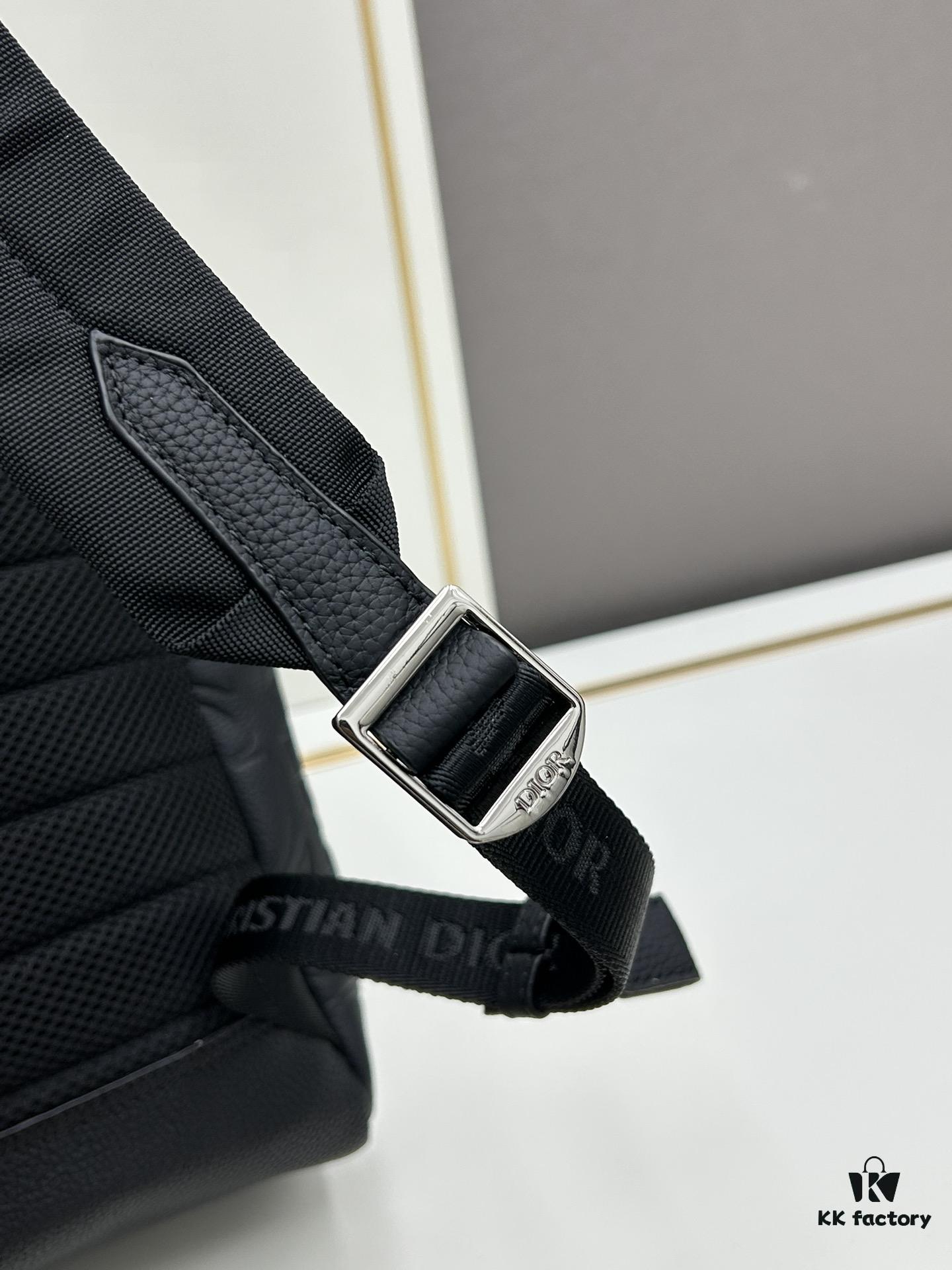 DIOR Latest Model Backpack Large and Small, Official Website Synchronized, Autumn-Winter New Arrival, Embossed Craftsmanship with Classic Pattern Exquisitely Presented on Black Cowhide Leather, DIOR Gravity Print Leather, Front Features DIOR Logo, Fully Showcasing the Exquisite Craftsmanship of DIOR Atelier, Two-Way Opening, Equipped with Front Large Zippered Pocket and Adjustable Padded Shoulder Straps, Ideal for Daily Use, Exquisite and Stylish, Novel Design with Unique Charm, Versatile and Practical