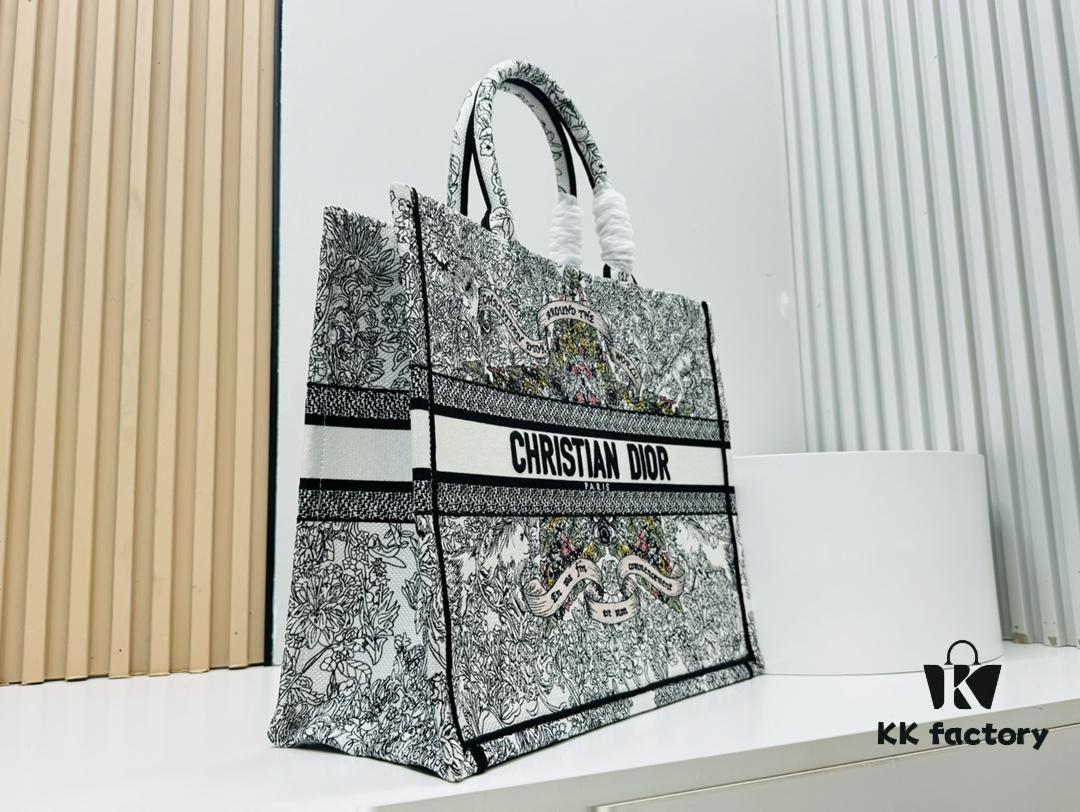 Oversized Original Order Thick Yarn Fabric Dior Book Tote