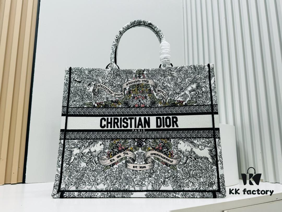 Thick Yarn Heavy Fabric First Quality, Large Size [Dior Book Tote]