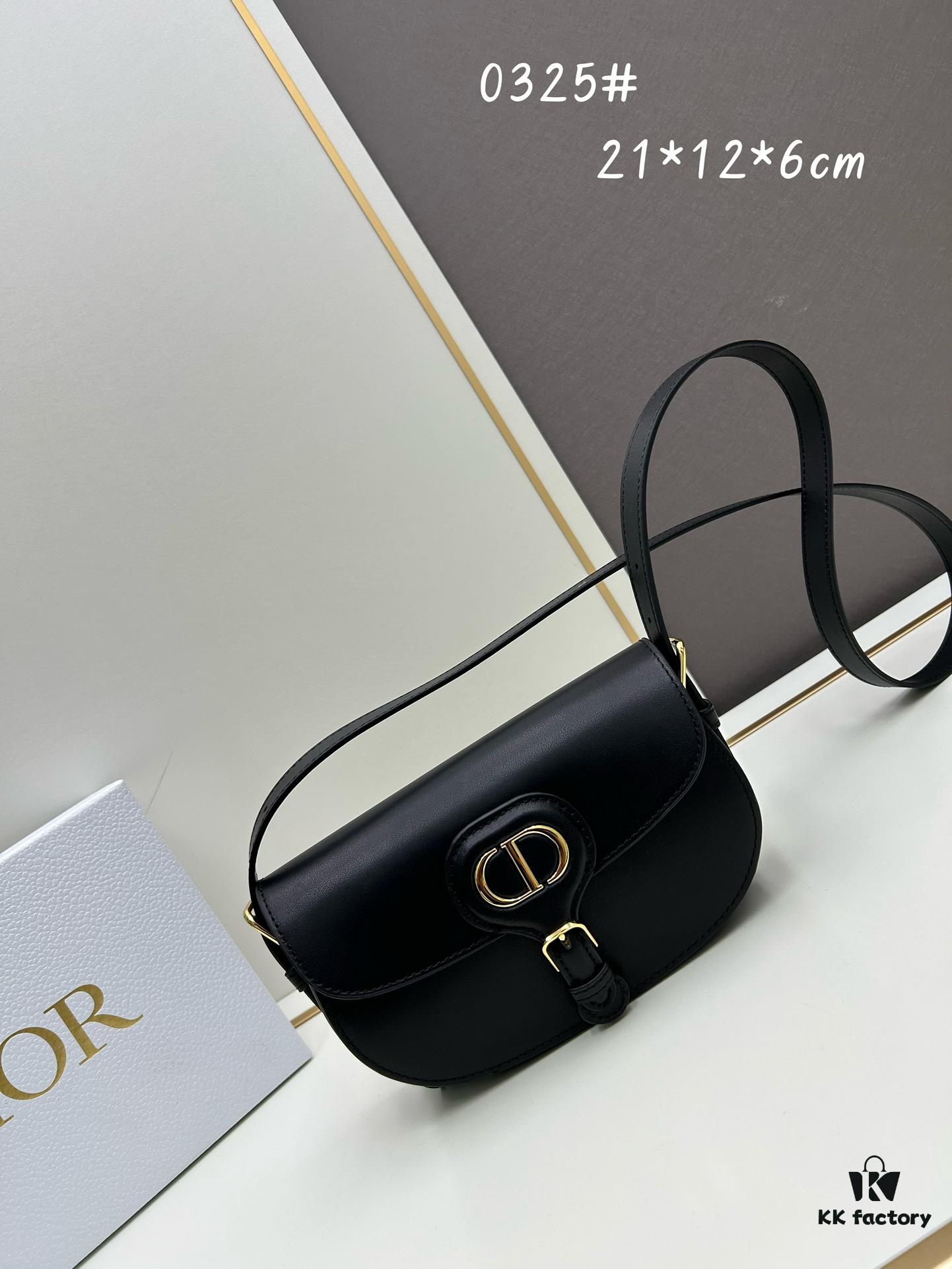 Dior Bobby Bag, Early Autumn New Vintage Style, Full-Grain Calfskin Texture, Structured Body with Antique-Finish Hardware