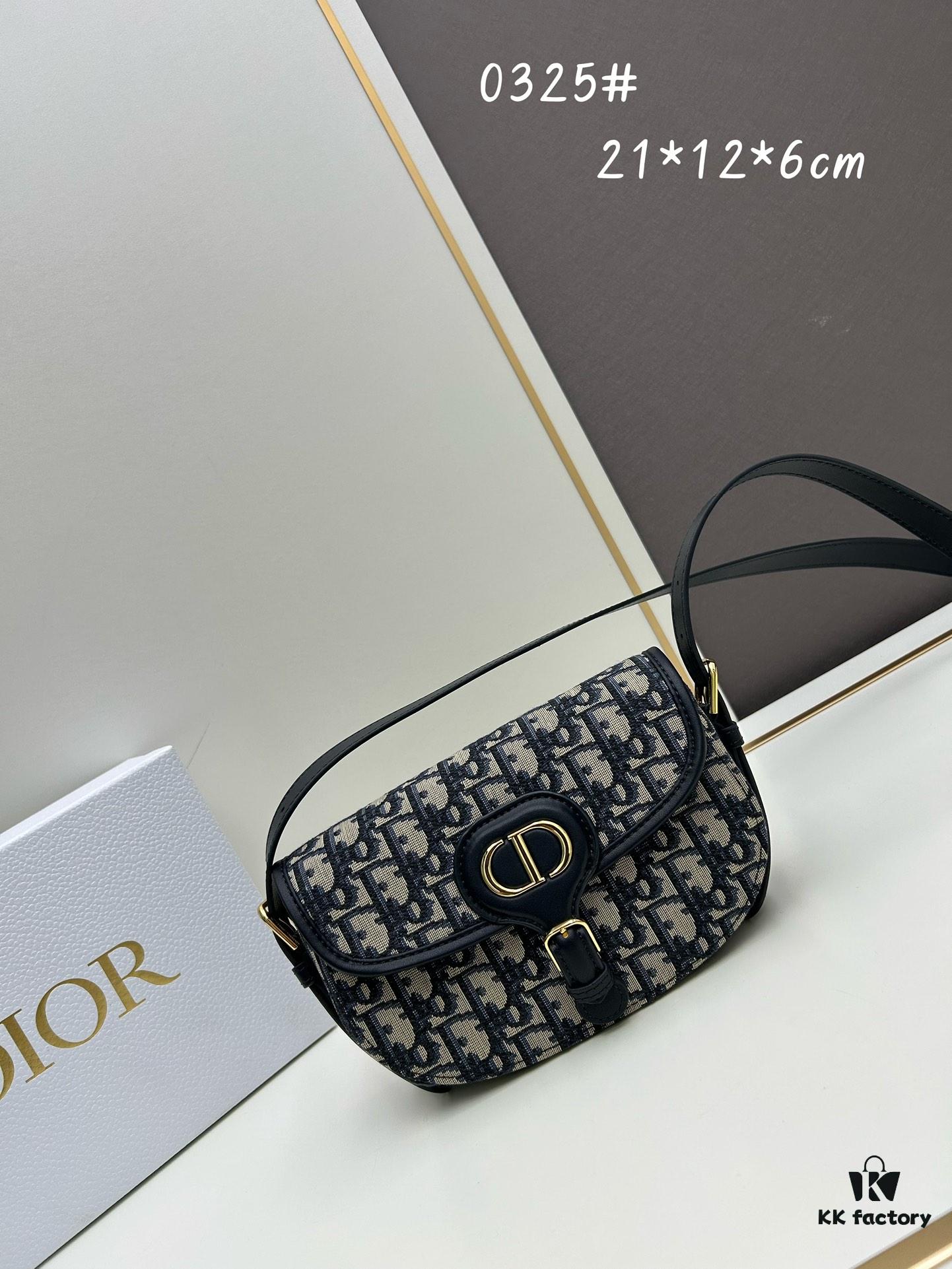 Dior Bobby Retro Style Tofu Bag - Full-Grain Calfskin Leather, 21-inch Horizontal Design