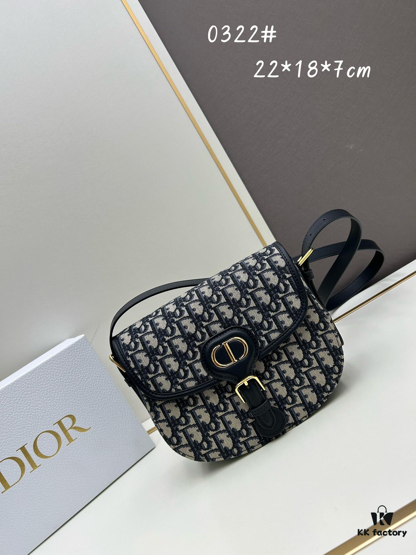 Dior Bobby Bag, Early Autumn New Arrival Vintage Style, Full-Grain Cowhide Leather, 22cm Original Edition