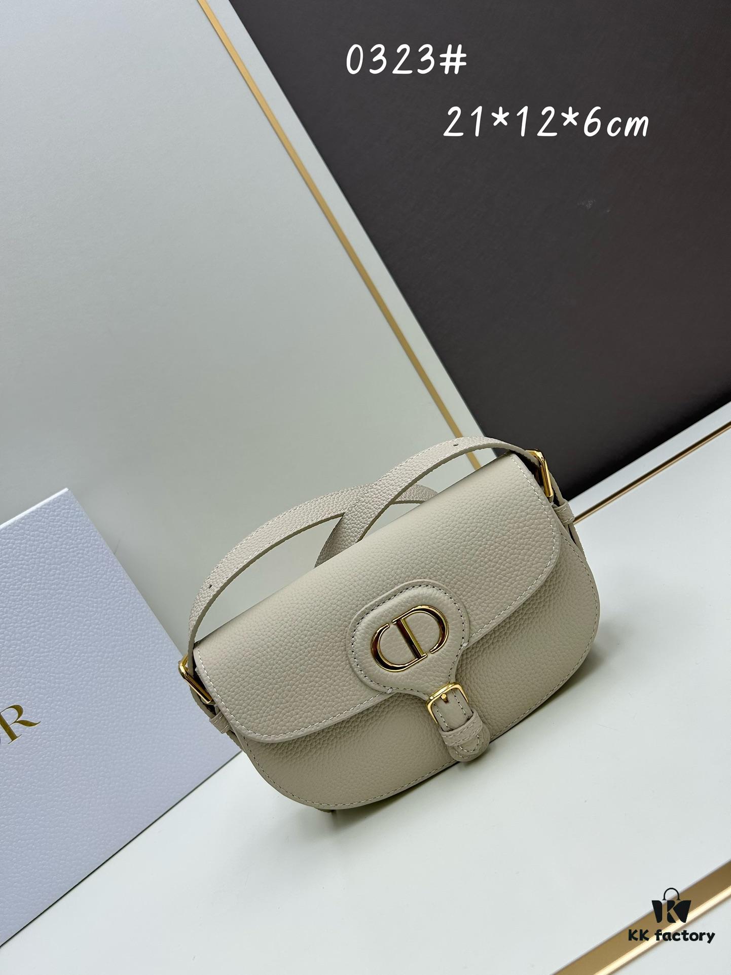 Dior Bobby Tote Bag, Fall Early New Arrival, Vintage Style Cowhide Handbag, Full-Grain Leather, 21-Inch Wide Model