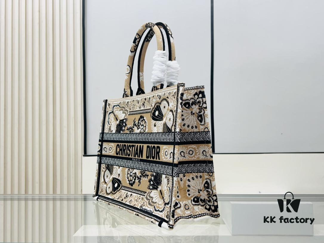 Original Surplus Stock of Thick Yarn Fabric Medium Size Di0r Book Tote