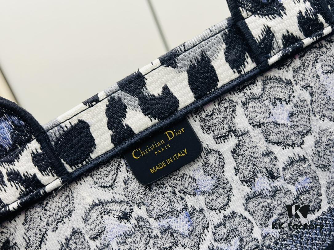 Oversized Original Order Di0r Book Tote in Thick Yarn Fabric