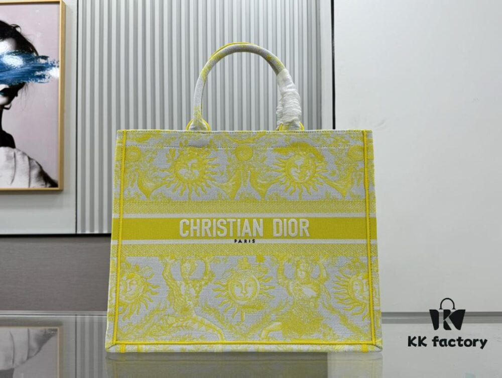 Oversized Original Order Di0r Book Tote in Thick, Heavyweight Yarn Fabric