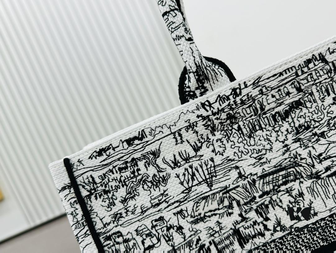 Original Order Thick Yarn Heavy Fabric Large Size Di0r Book Tote